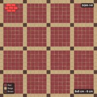 Interlock (Pasco) 8x8 cm · SQ88-148 · Stack Bond Grid Lines Every 6 Cobbles with Accent Dots