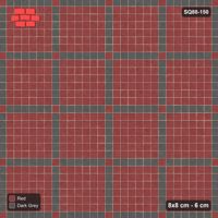 Interlock (Pasco) 8x8 cm · SQ88-150 · Stack Bond Grid Lines Every 7 Cobbles with Accent Dots