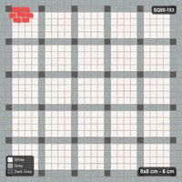 Interlock (Pasco) 8x8 cm · SQ88-153 · Stack Bond Grid Lines Every 5 Cobbles with Accent Dots in Single Cobble Border