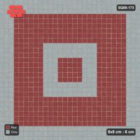 Interlock (Pasco) 8x8 cm · SQ88-173 · Stack Bond Concentric Square Rings 3-Cobble