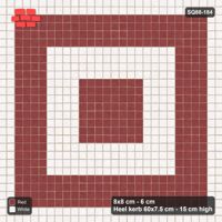 Interlock (Pasco) 8x8 cm · SQ88-184 · Stack Bond Concentric Square Rings 4-Cobble in Kerb Frame