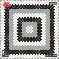Interlock (Pasco) 8x8 cm · SQ88-185 · Diagonal Stack Bond Concentric Diamond Rings 3-Cobble