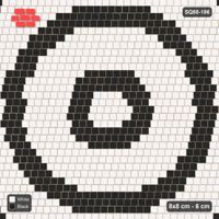 Interlock (Pasco) 8x8 cm · SQ88-186 · Quarter-Offset Running Bond Concentric Circular Rings 3-Cobble