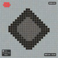 Interlock (Pasco) 8x8 cm · SQ88-203 · Stack Bond Diamond Centre Medallion with Ring in Kerb Frame