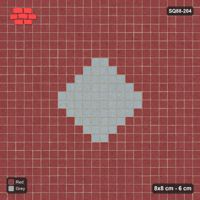 Interlock (Pasco) 8x8 cm · SQ88-204 · Stack Bond Diamond Centre Medallion with Ring in Single Cobble Border