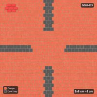 Interlock (Pasco) 8x8 cm · SQ88-223 · Running Bond Cross Bands with Centre Medallion