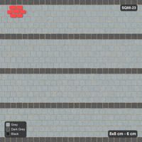 Interlock (Pasco) 8x8 cm · SQ88-23 · Running Bond Dark Courses in Black Kerb Frame