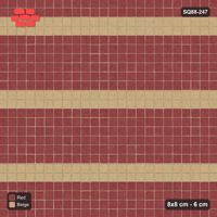 Interlock (Pasco) 8x8 cm · SQ88-247 · Stack Bond Wide Band with Narrow Accent Course in Single Cobble Border
