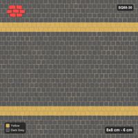 Interlock (Pasco) 8x8 cm · SQ88-30 · Running Bond Twin Yellow Bands