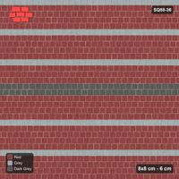 Interlock (Pasco) 8x8 cm · SQ88-36 · Running Bond Grey Courses and Dark Band