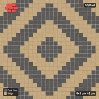 Interlock (Pasco) 8x8 cm · SQ88-48 · Beige Diamond in Double Cobble Border