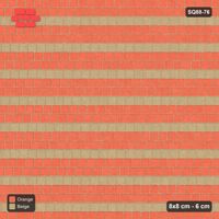 Interlock (Pasco) 8x8 cm · SQ88-76 · Third-Offset Running Bond Three-Tone Course Stripes in Kerb Frame