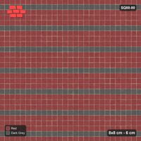Interlock (Pasco) 8x8 cm · SQ88-80 · Stack Bond Two-Accent Course Stripes in Kerb Frame