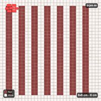 Interlock (Pasco) 8x8 cm · SQ88-88 · Stack Bond Paired Column Stripes in Double Cobble Border