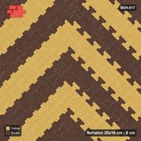 Interlock (Pasco) 20x16 cm · BEH-017 · Concentric colour rings, laid on the diagonal