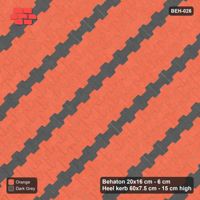 Interlock (Pasco) 20x16 cm · BEH-026 · Accent course stripes, laid on the diagonal, kerb frame