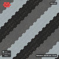 Interlock (Pasco) 20x16 cm · BEH-031 · Graded course bands, laid on the diagonal, kerb frame