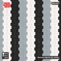 Interlock (Pasco) 20x16 cm · BEH-032 · Graded course bands, turned 90 deg, kerb frame