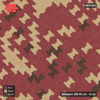 Interlock (Pasco) 20x16 cm · BEH-034 · Soft tonal blend, laid on the diagonal, kerb frame