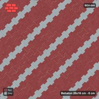 Interlock (Pasco) 20x16 cm · BEH-044 · Accent course stripes, laid on the diagonal, kerb frame