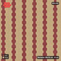 Interlock (Pasco) 20x16 cm · BEH-052 · Coloured course stripes (3-course repeat), turned 90 deg, kerb frame
