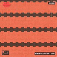 Interlock (Pasco) 20x16 cm · BEH-053 · Coloured course stripes (4-course repeat), kerb frame