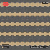 Interlock (Pasco) 20x16 cm · BEH-054 · Coloured course stripes (3-course repeat)