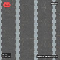 Interlock (Pasco) 20x16 cm · BEH-056 · Coloured course stripes (5-course repeat), turned 90 deg, kerb frame