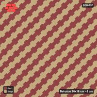 Interlock (Pasco) 20x16 cm · BEH-057 · Coloured course stripes (2-course repeat), laid on the diagonal