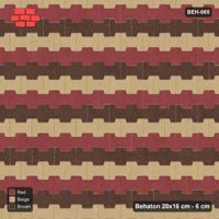 Interlock (Pasco) 20x16 cm · BEH-065 · Coloured course stripes (3-course repeat), kerb frame