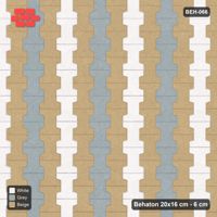 Interlock (Pasco) 20x16 cm · BEH-066 · Coloured course stripes (4-course repeat), turned 90 deg, kerb frame