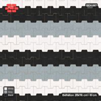 Interlock (Pasco) 20x16 cm · BEH-067 · Coloured course stripes (6-course repeat), kerb frame