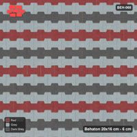 Interlock (Pasco) 20x16 cm · BEH-068 · Coloured course stripes (4-course repeat), kerb frame