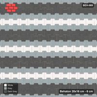 Interlock (Pasco) 20x16 cm · BEH-069 · Coloured course stripes (5-course repeat), kerb frame