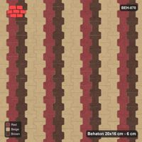 Interlock (Pasco) 20x16 cm · BEH-070 · Coloured course stripes (4-course repeat), turned 90 deg, kerb frame