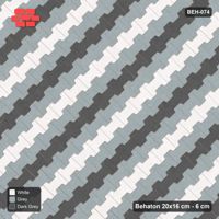 Interlock (Pasco) 20x16 cm · BEH-074 · Coloured course stripes (4-course repeat), laid on the diagonal, kerb frame