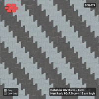 Interlock (Pasco) 20x16 cm · BEH-079 · Diagonal colour stripes, kerb frame