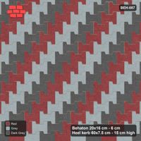 Interlock (Pasco) 20x16 cm · BEH-087 · Diagonal colour stripes, kerb frame
