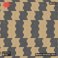 Interlock (Pasco) 20x16 cm · BEH-102 · Chevron colour bands, turned 90 deg, kerb frame