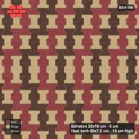 Interlock (Pasco) 20x16 cm · BEH-106 · Chevron colour bands, turned 90 deg, kerb frame