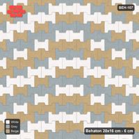 Interlock (Pasco) 20x16 cm · BEH-107 · Chevron colour bands, kerb frame
