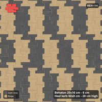 Interlock (Pasco) 20x16 cm · BEH-114 · Block checker of paired pavers 3x2, turned 90 deg, kerb frame
