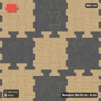 Interlock (Pasco) 20x16 cm · BEH-124 · Block checker of paired pavers 3x4, turned 90 deg, kerb frame