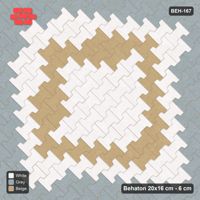 Interlock (Pasco) 20x16 cm · BEH-167 · Contrast edge frame, laid on the diagonal, kerb frame