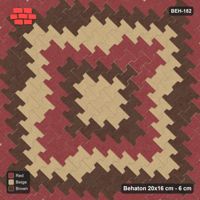 Interlock (Pasco) 20x16 cm · BEH-182 · Square colour rings, laid on the diagonal, kerb frame