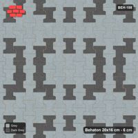 Interlock (Pasco) 20x16 cm · BEH-188 · Grid of nested squares, 100 cm cells, turned 90 deg, kerb frame