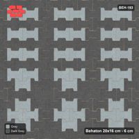 Interlock (Pasco) 20x16 cm · BEH-193 · Grid of nested squares, 60 cm cells, kerb frame