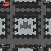Interlock (Pasco) 20x16 cm · BEH-196 · Grid of nested squares, 120 cm cells, kerb frame