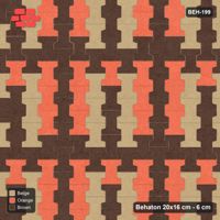 Interlock (Pasco) 20x16 cm · BEH-199 · Grid of nested squares, 80 cm cells, turned 90 deg, kerb frame