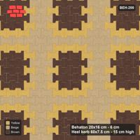 Interlock (Pasco) 20x16 cm · BEH-200 · Grid of nested squares, 100 cm cells, kerb frame